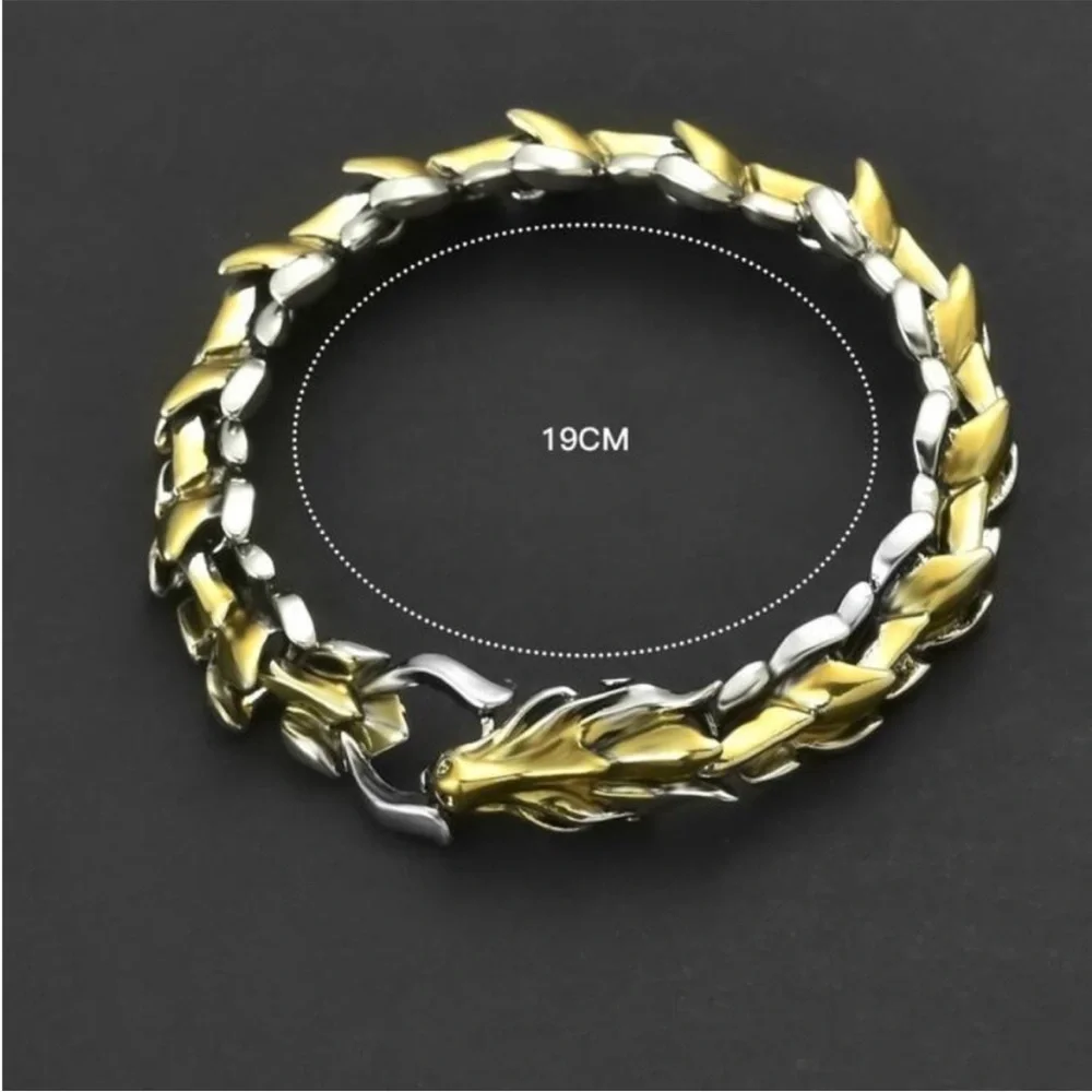 Obsidian Men Dragon Chain Bracelet